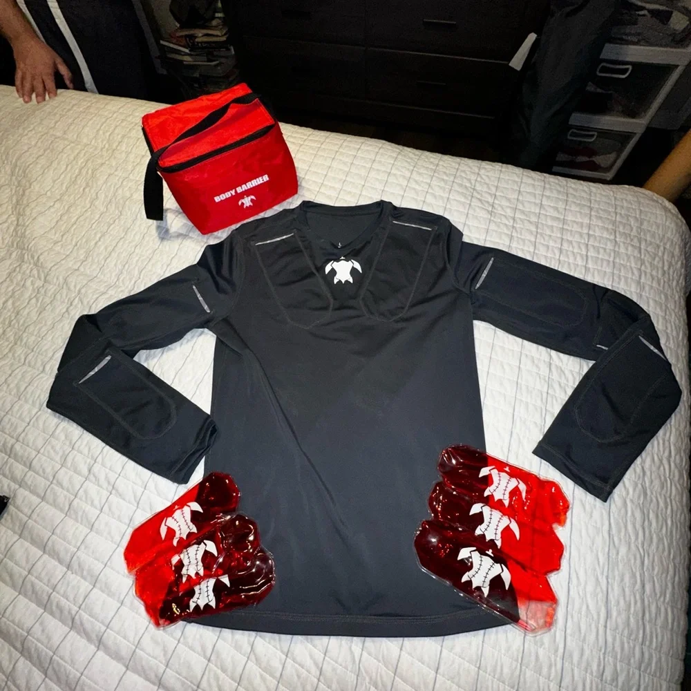 Body Barrier Therapy Youth Ice Heat Recovery Compression Shirt Large Black - Picture 1 of 8